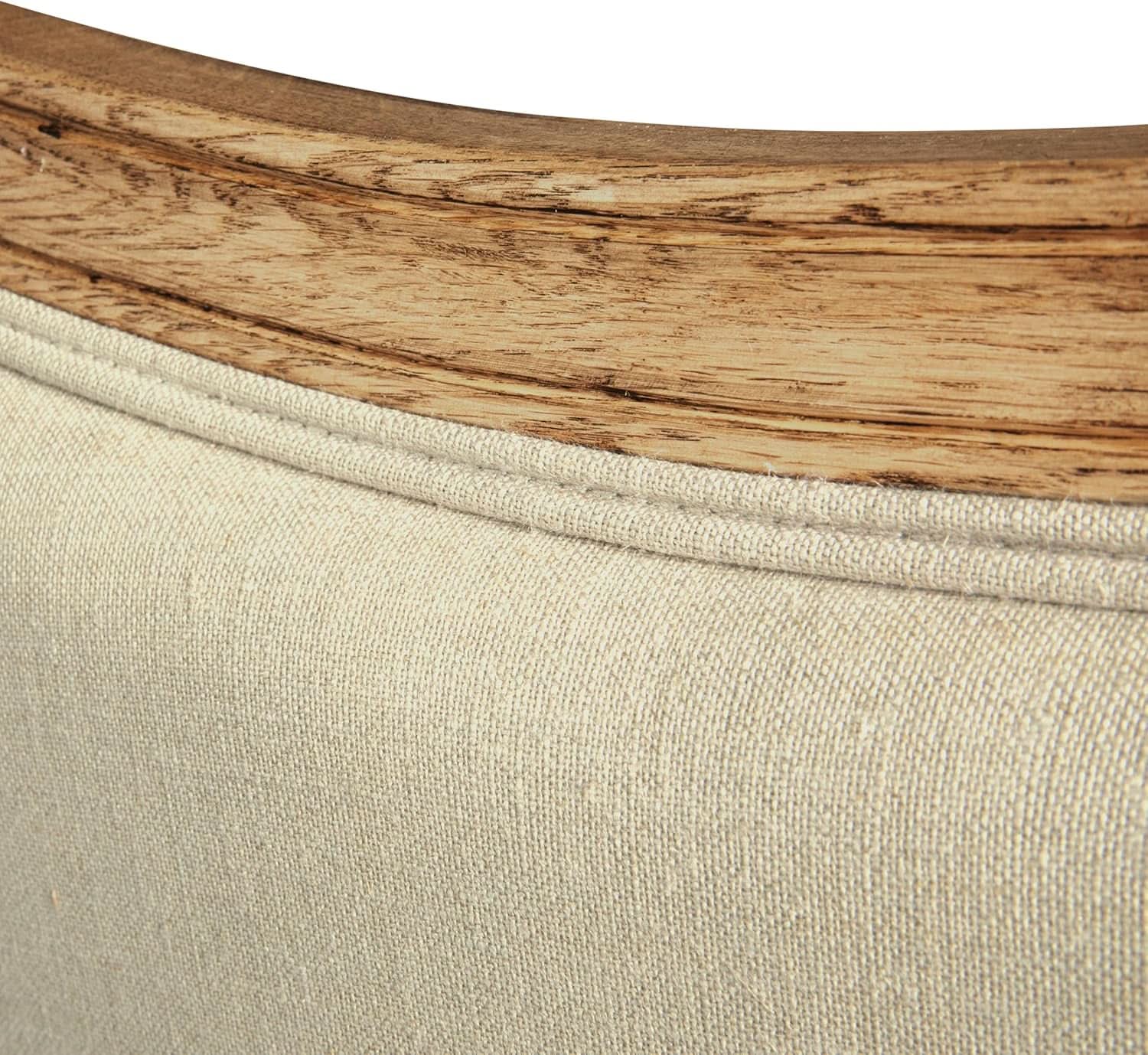 Elegant Oak And Linen King Size Headboard For Bedrooms