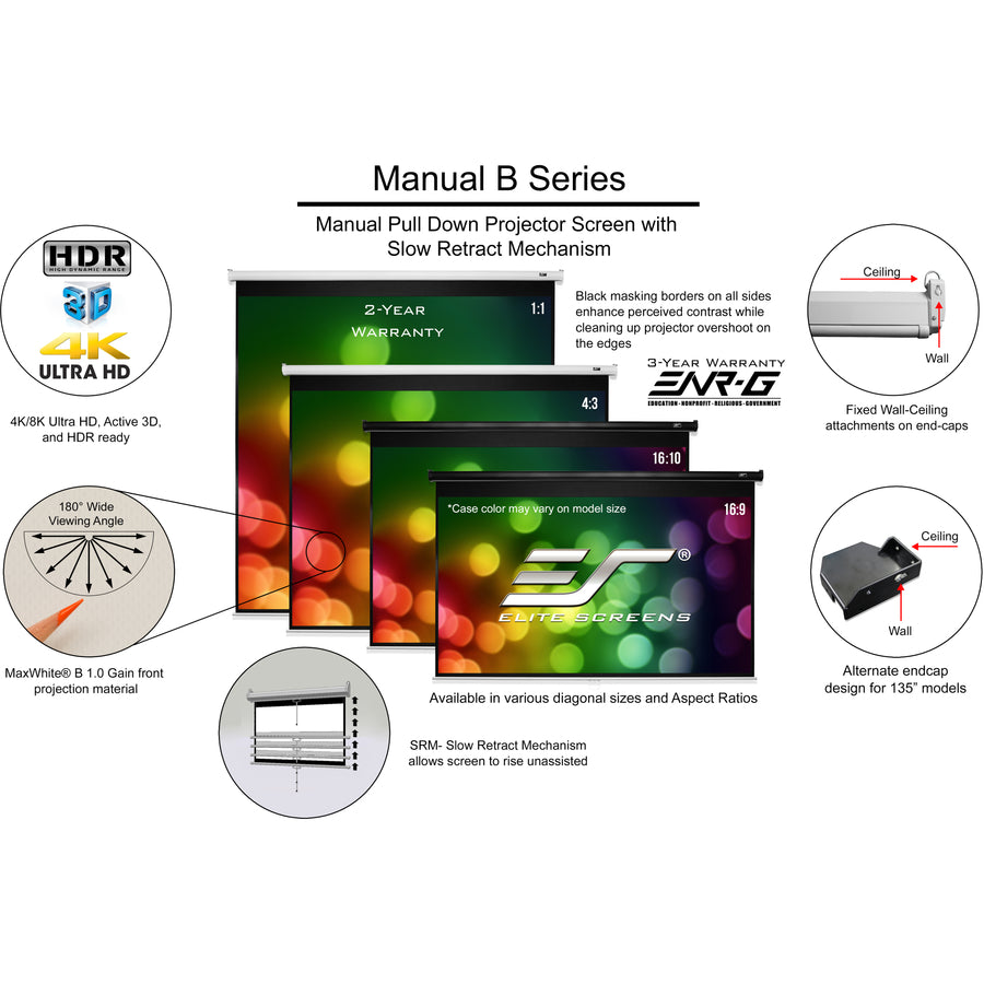 Elite Screens Manual B M120V