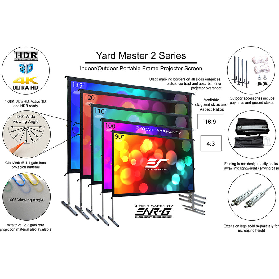 Elite Screens Yard Master 2 Z-OMS120V2 120 Replacement Surface"