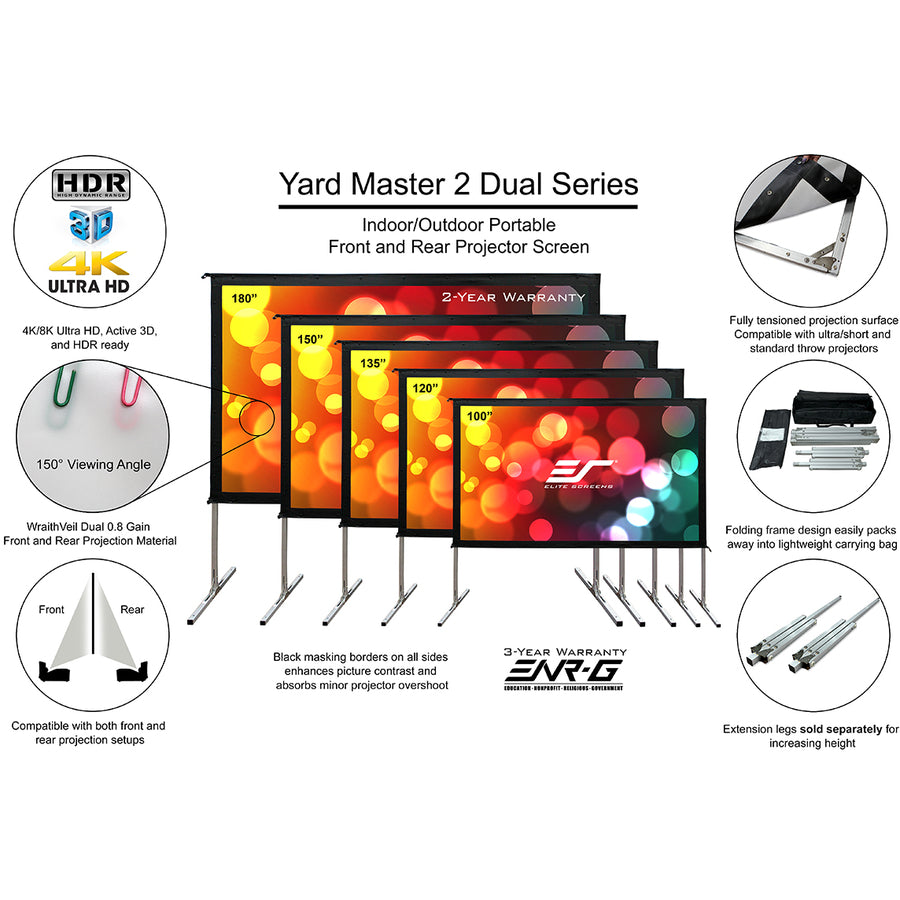 Elite Screens Yardmaster 2 DUAL OMS180H2-DUAL
