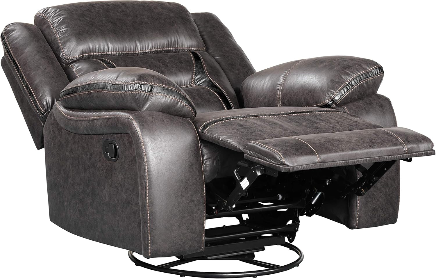 Elkton Manual Motion Recliner Dark Chestnut Plush Cushions