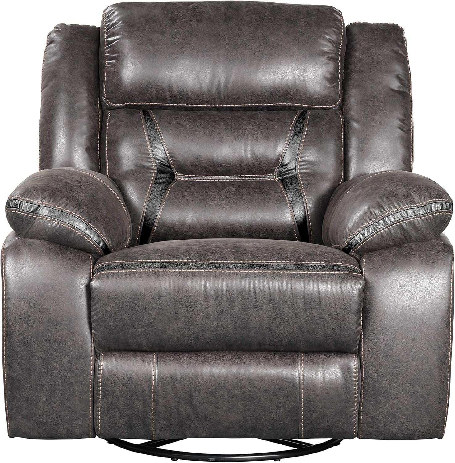 Elkton Manual Motion Recliner Dark Chestnut Plush Cushions