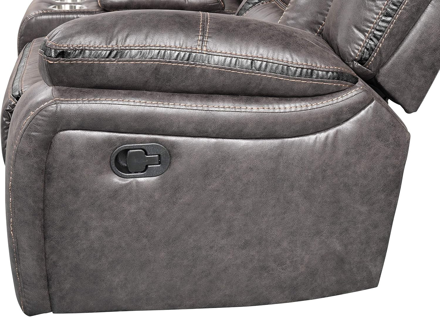 Elkton Manual Motion Recliner Dark Chestnut Plush Cushions