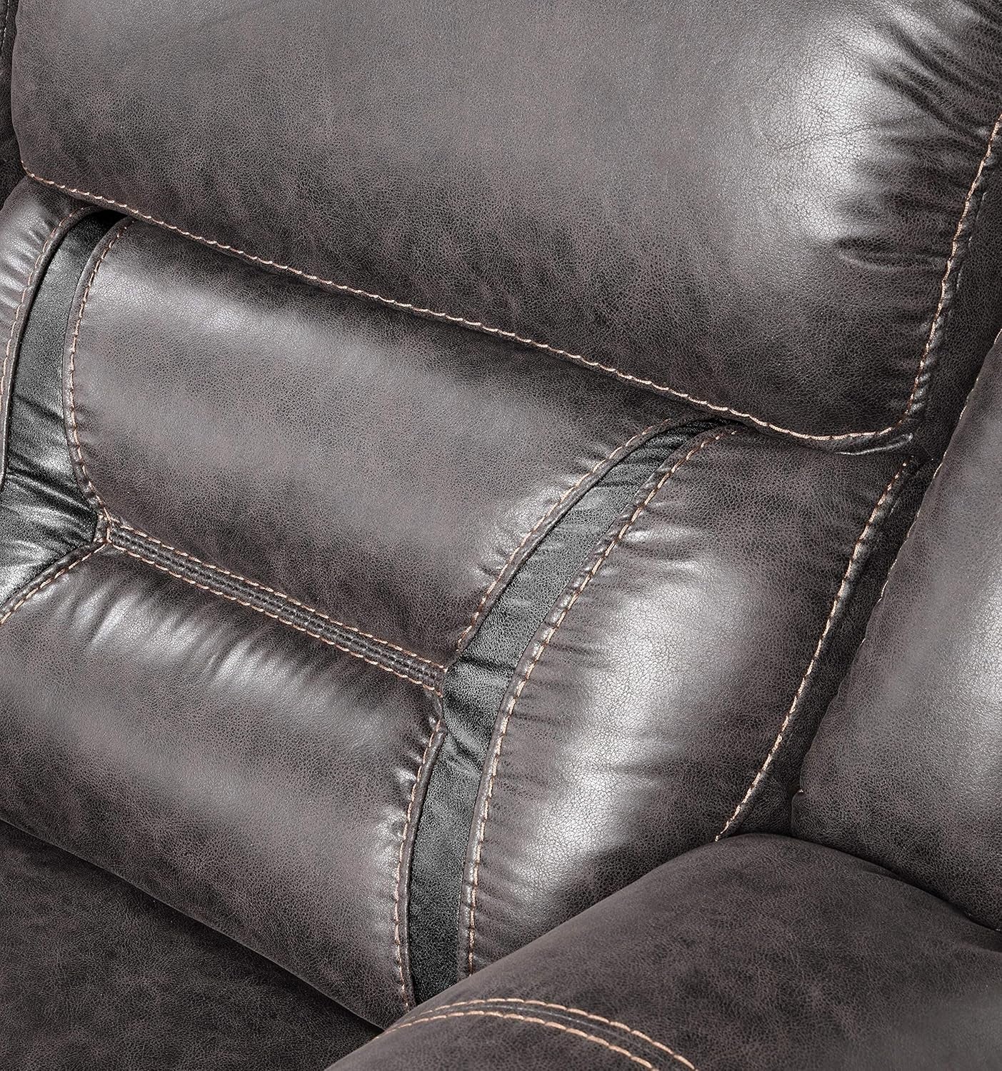 Elkton Manual Motion Recliner Dark Chestnut Plush Cushions