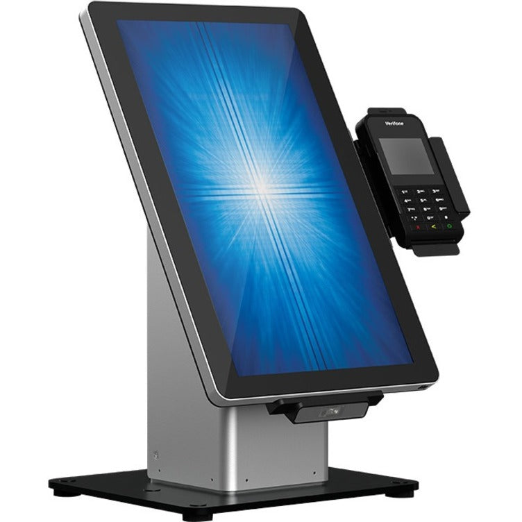 Elo Slim Desk Mount for Touchscreen Monitor, Cradle, Bar Code Reader, Fingerprint Reader, Webcam - Black, Silver E514693