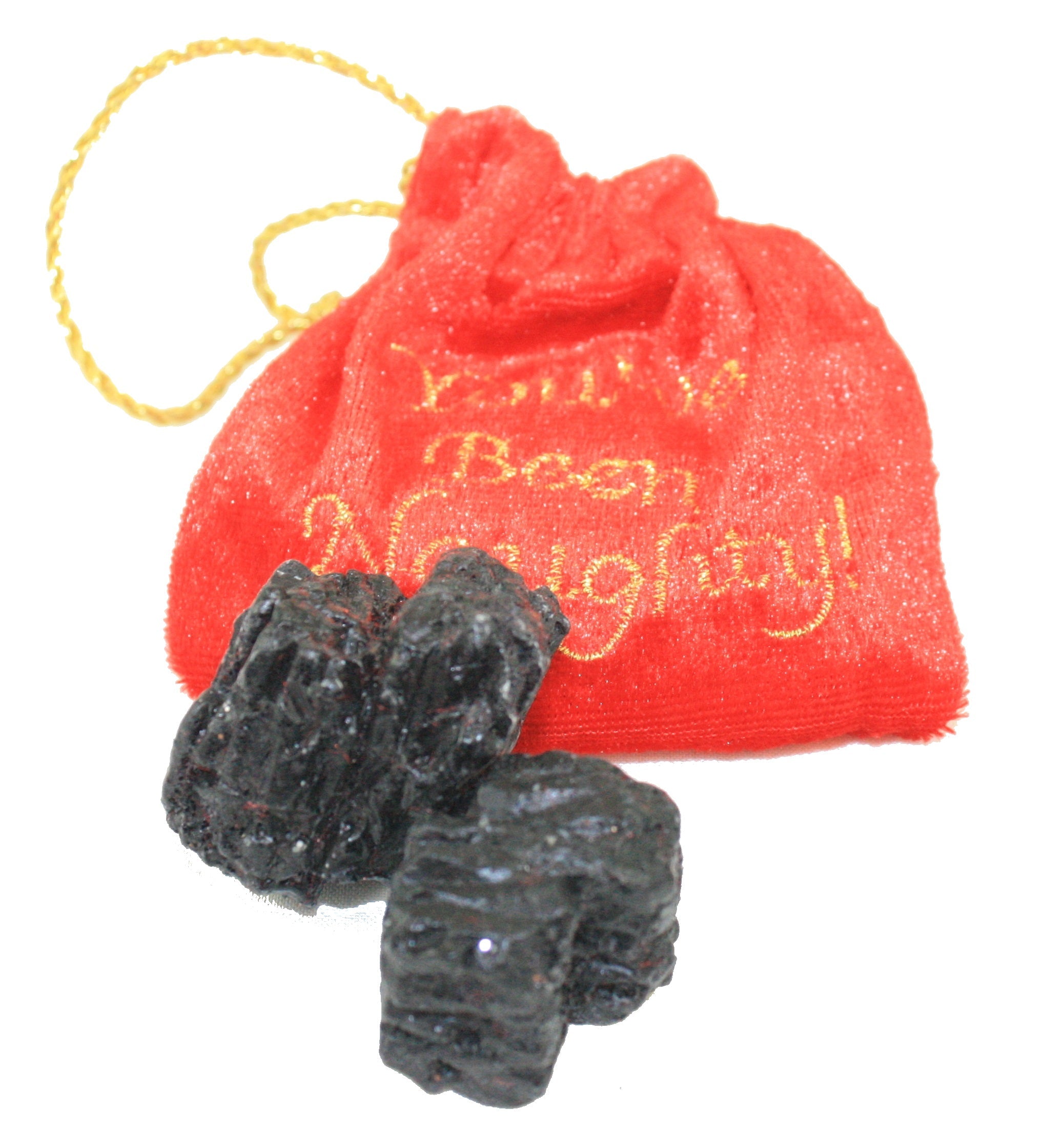 Embroidered Bag with a Lump Of Coal