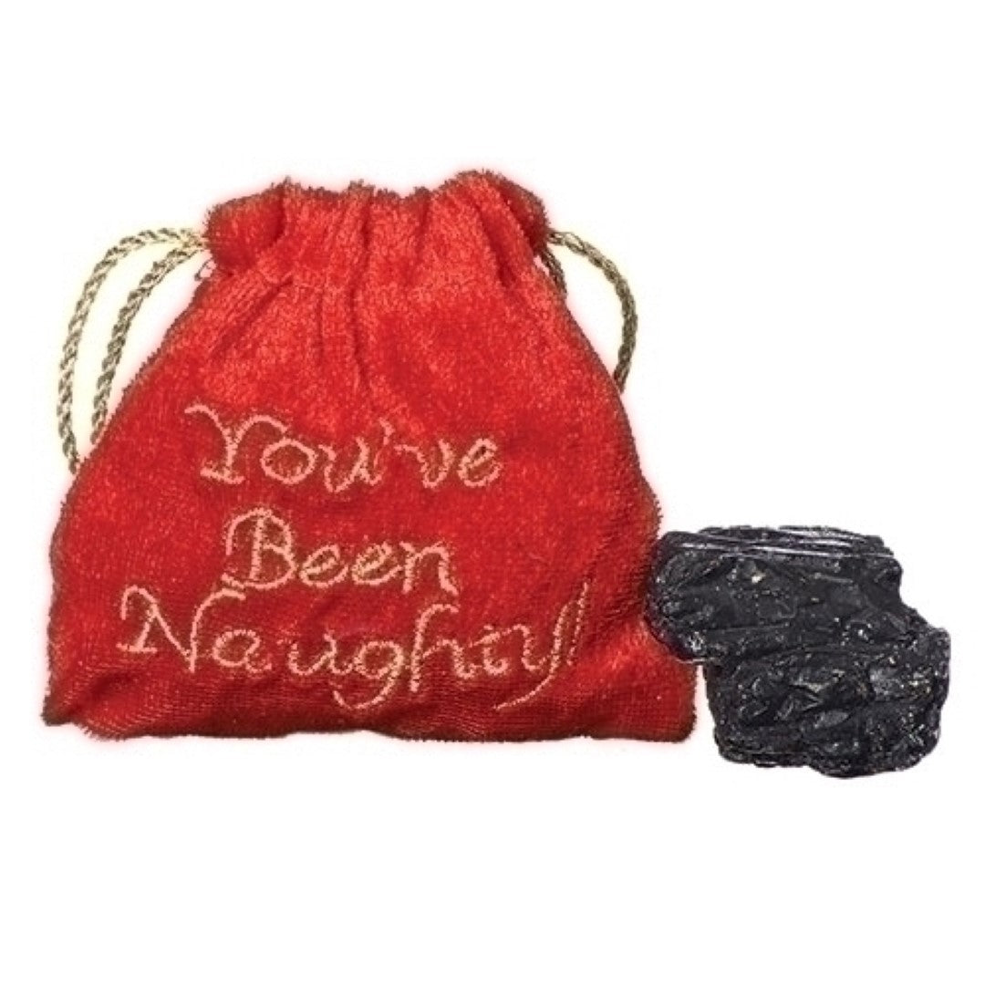 Embroidered Bag with a Lump Of Coal