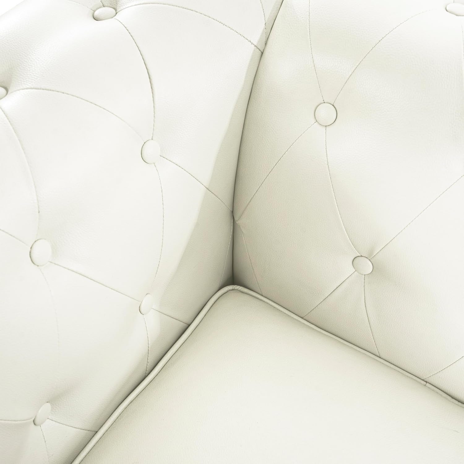 Emery Chesterfield 3 Piece Sectional Sofa Set Off White