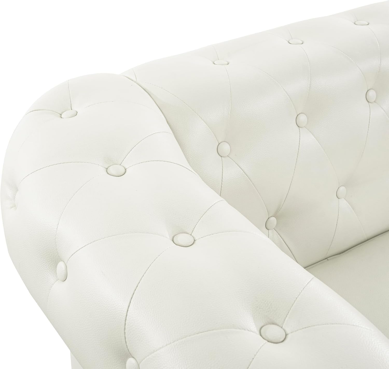 Emery Chesterfield 3 Piece Sectional Sofa Set Off White