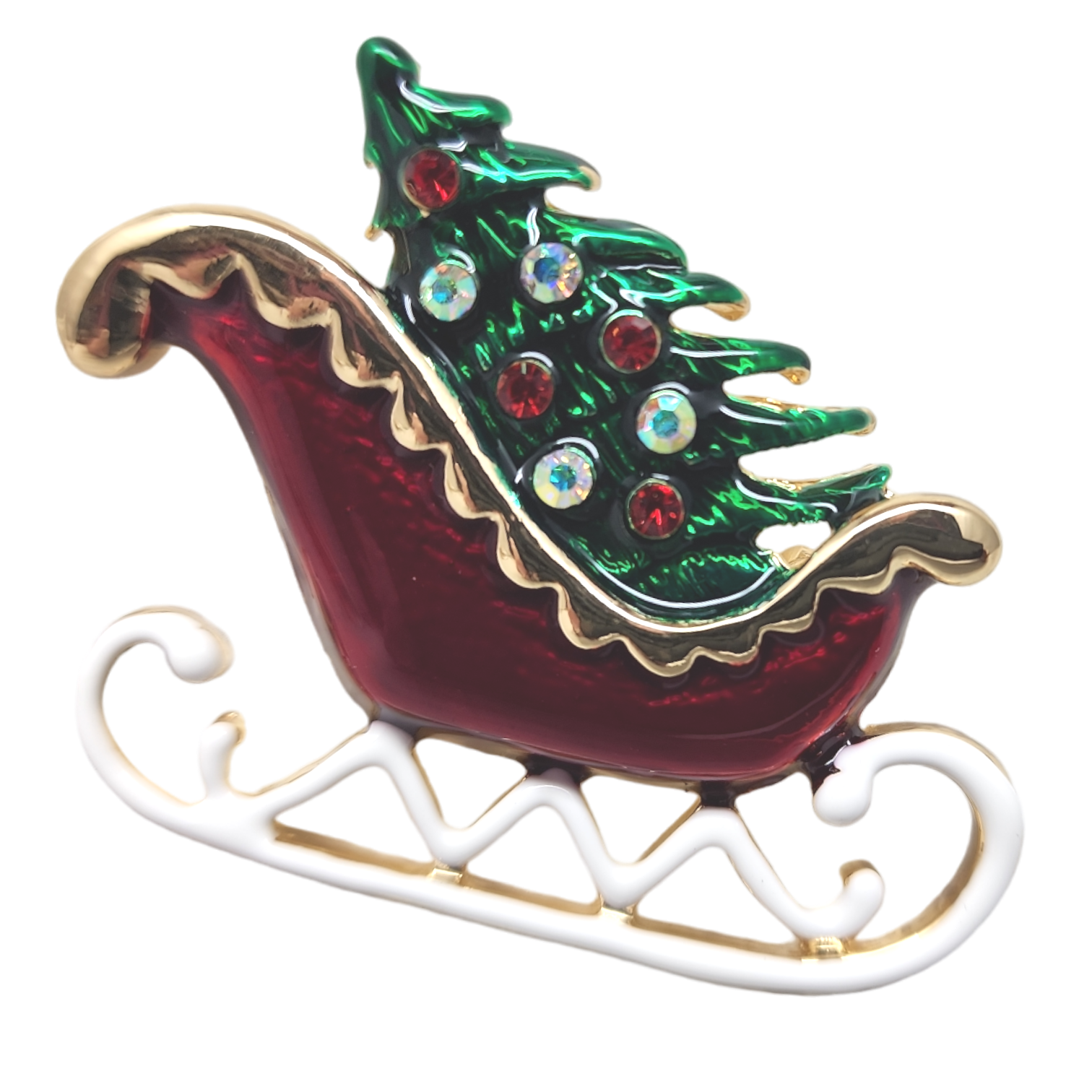 Enamel Finish Pin - Sleigh