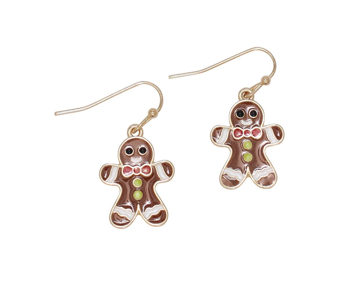 Enamel Gingerbread Men Earrings