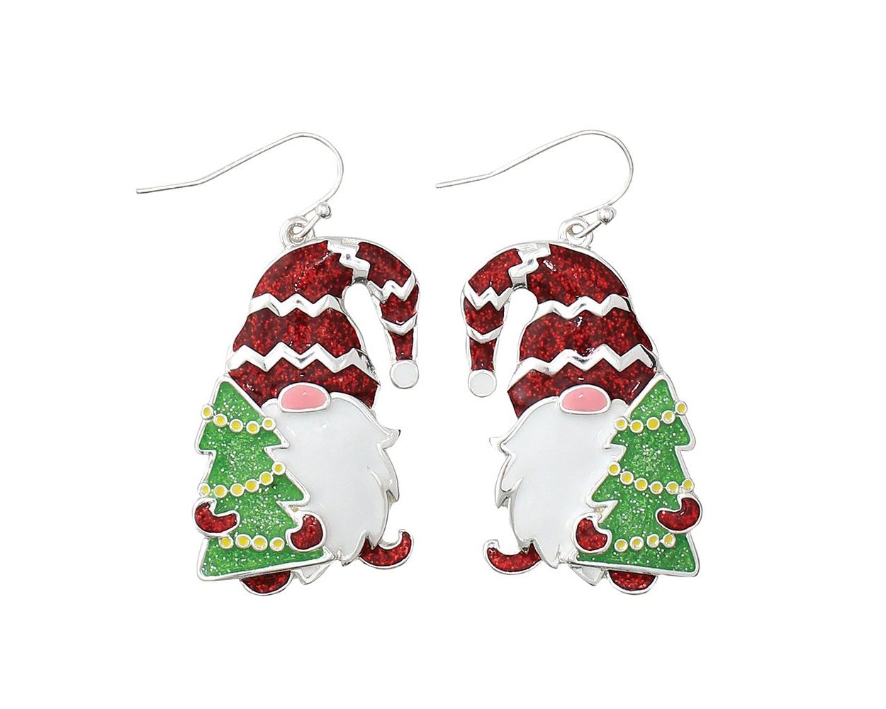 Enamel Holiday Gnome - Earrings