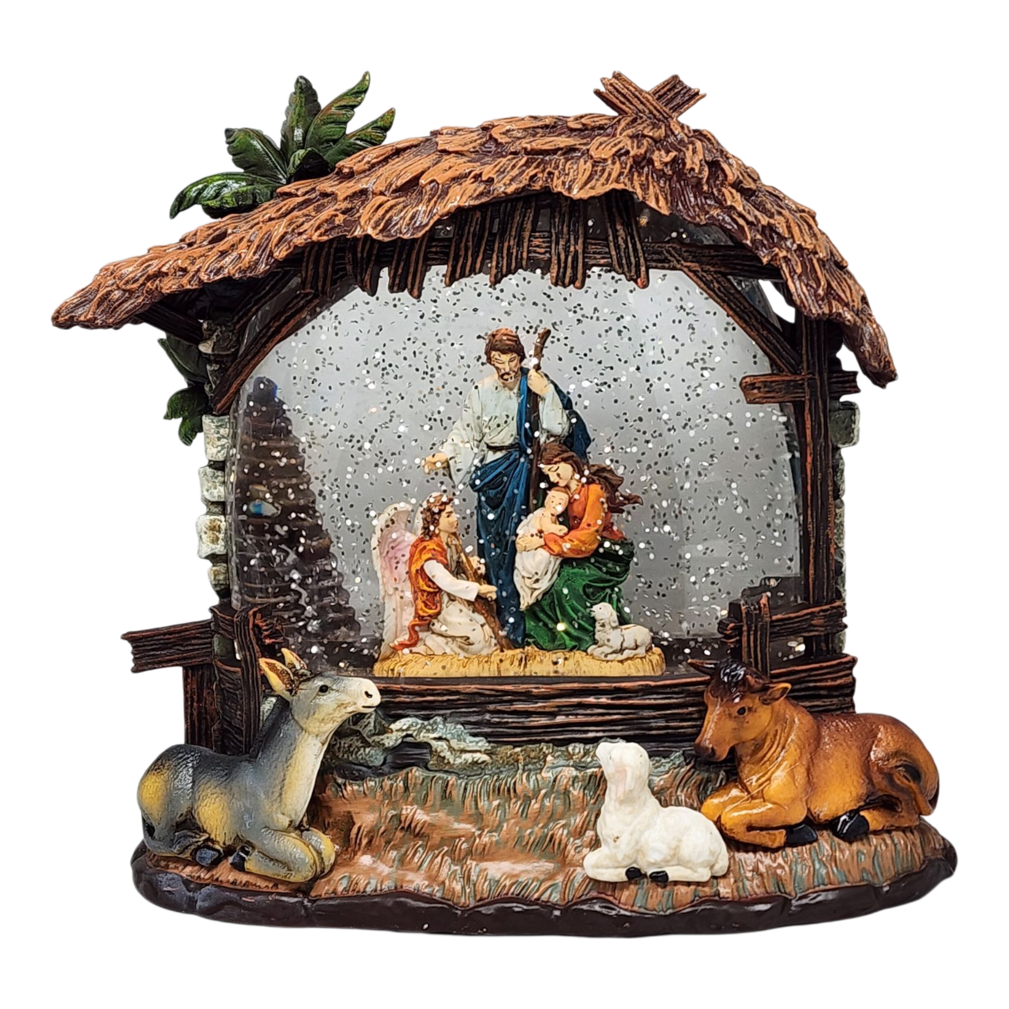 Enchanted Lighted Spinning Nativity Waterglobe