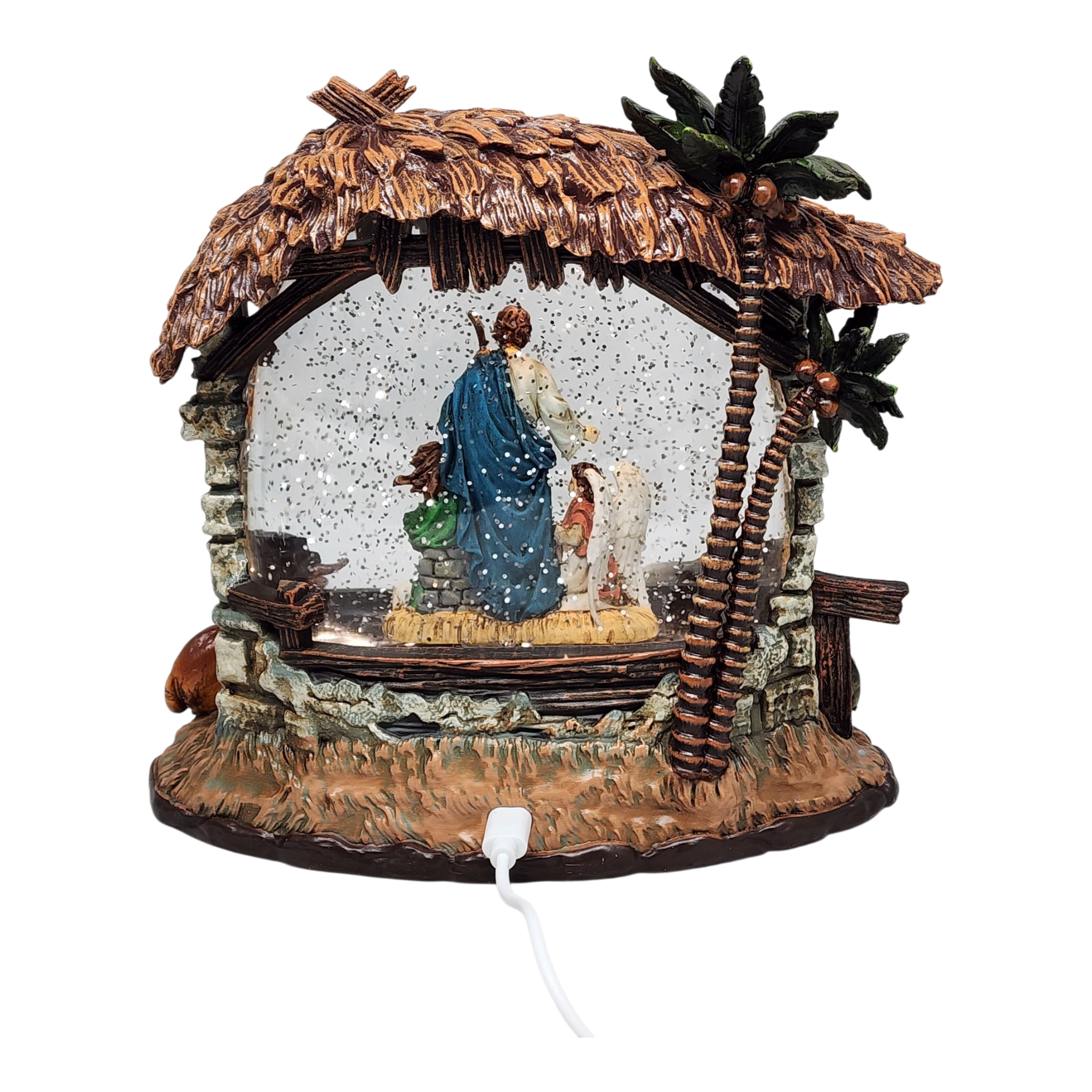 Enchanted Lighted Spinning Nativity Waterglobe