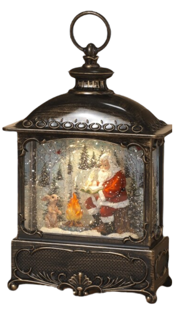 Enchanted Santa Snow Globe Lantern -