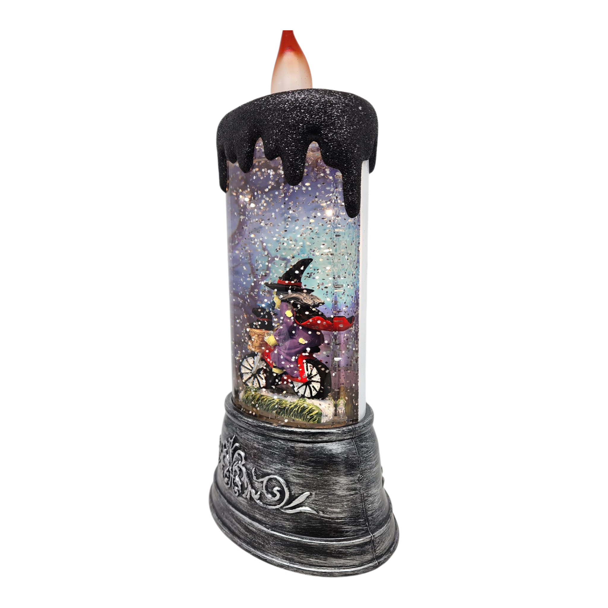Enchanting Halloween Witch Waterglobe Candle