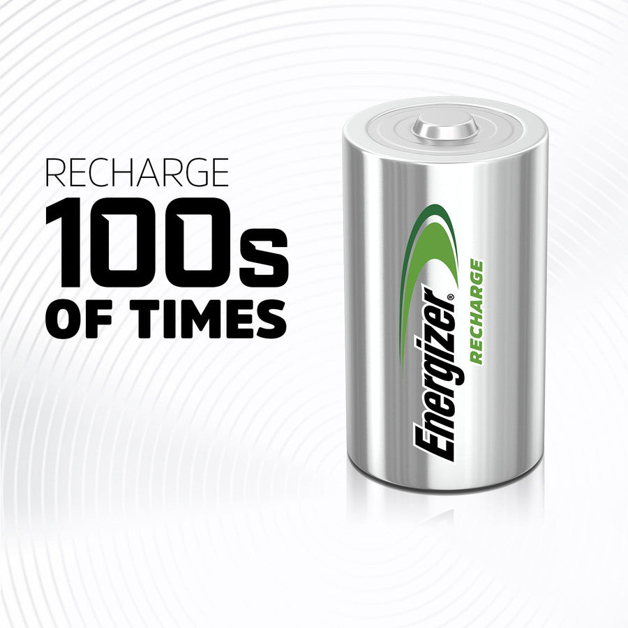 Energizer Recharge Universal Rechargeable D Batteries, 2 Pack