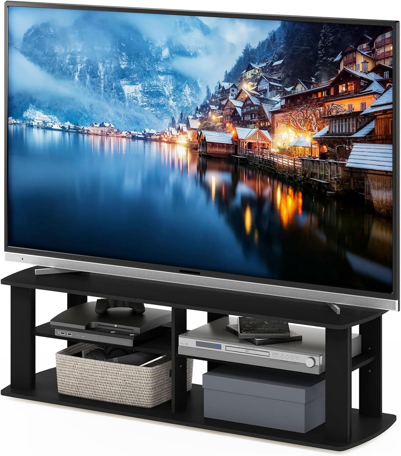 Entertainment Center TV Stand Black For 40 Inch TVs 43 Inch Wide 13 Inch Deep 13 Inch High