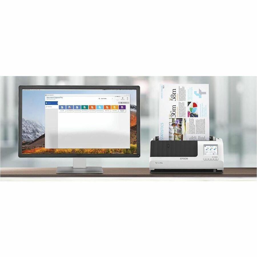 Epson DS-C480W Sheetfed Scanner - 600 dpi Optical - 10-bit Color - 30 ppm (Mono) - 30 ppm