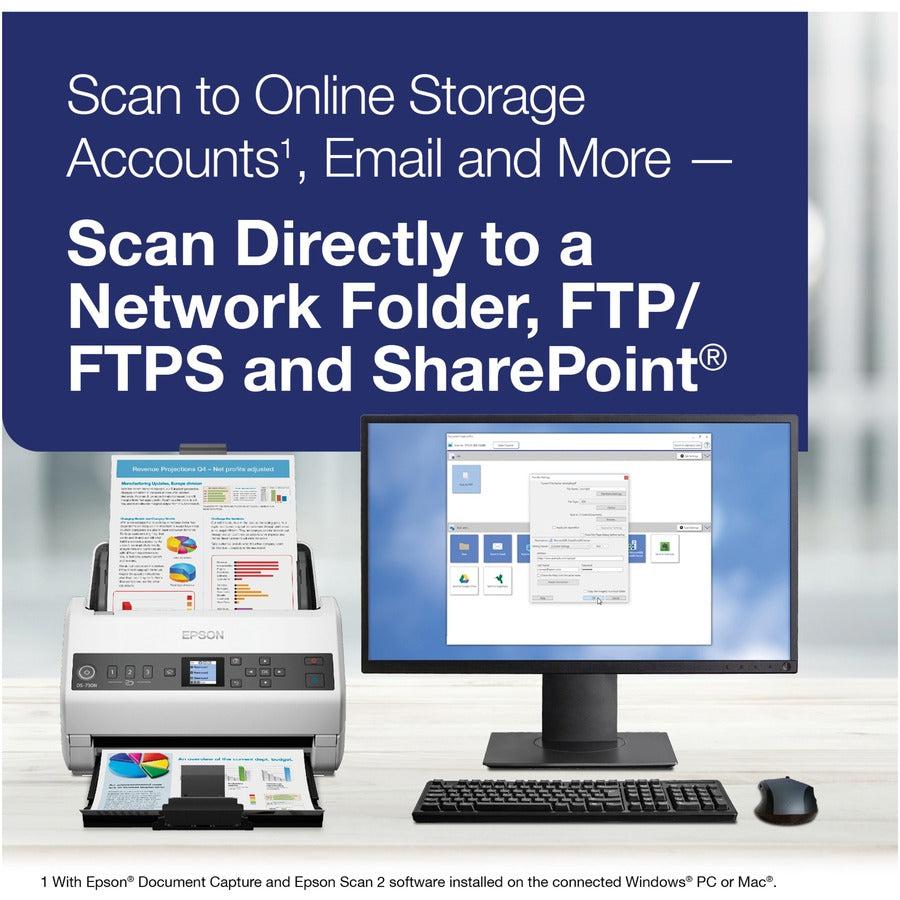Epson Ds-730N - Document Scanner - Desktop - Usb 2.0, Gigabit Lan
