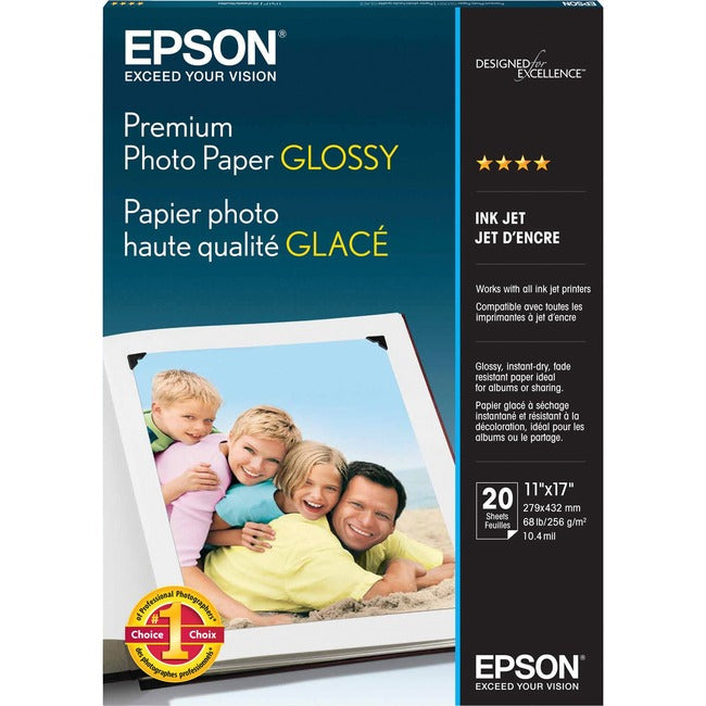 Epson Premium Inkjet Photo Paper - White, Blue S041290