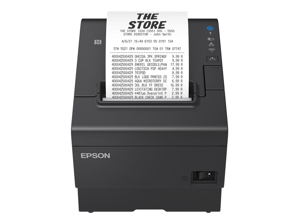 Epson TM-T88VII - Receipt printer - thermal line - - 180 dpi - up to 1181.1 inch/min - LAN, PoweredUSB - cutter - Epson black 8G0G7AA