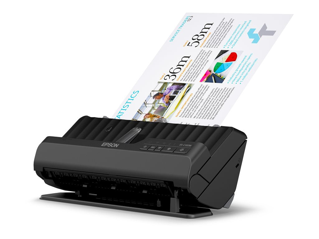 Epson WorkForce ES-C320W - Sheetfed scanner - Contact Image Sensor (CIS) - A4 - 600 dpi x 600 dpi - ADF (20 sheets) - up