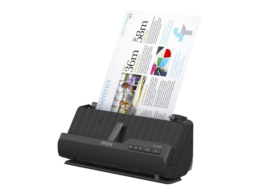 Epson WorkForce ES-C320W - Sheetfed scanner - Contact Image Sensor (CIS) - A4 - 600 dpi x 600 dpi - ADF (20 sheets) - up