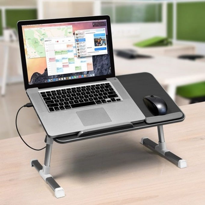 Aluratek Adjustable Ergonomic Laptop Cooling Table with Fan (Black) ACT01FB