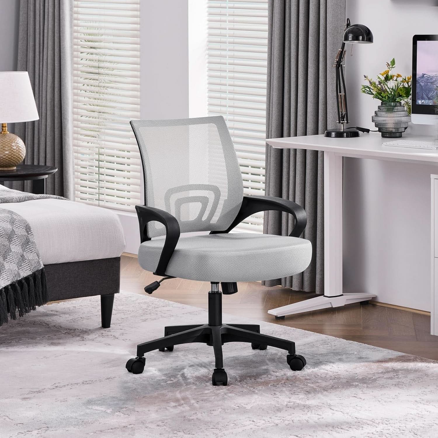 Ergonomic Mesh Office Chair With Lumbar Support Grey