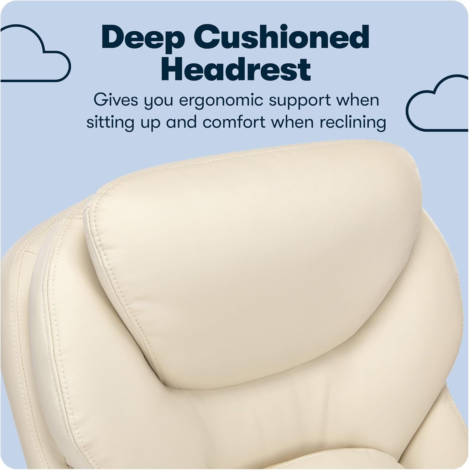 Ergonomic Office Chair With Lumbar Support And Motion Technology Ivory Leather
