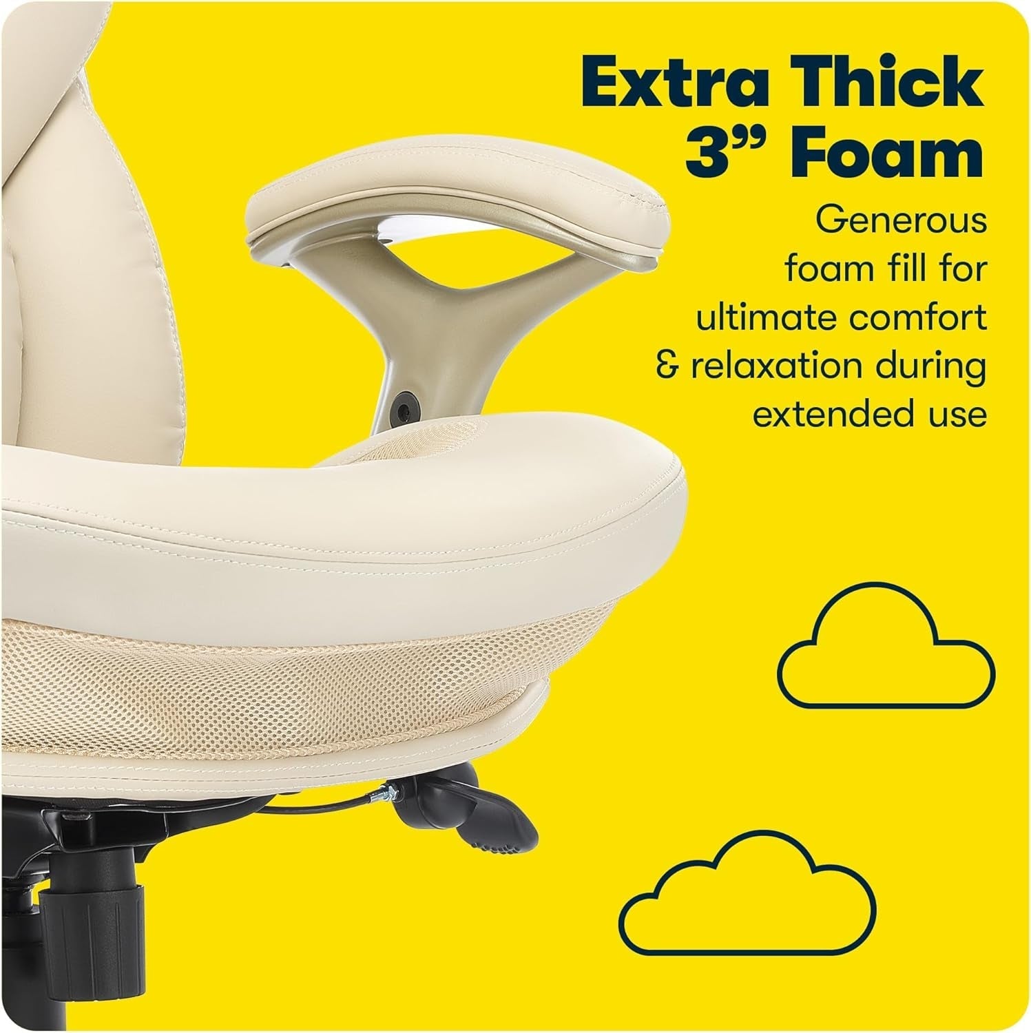 Ergonomic Office Chair With Lumbar Support And Motion Technology Ivory Leather