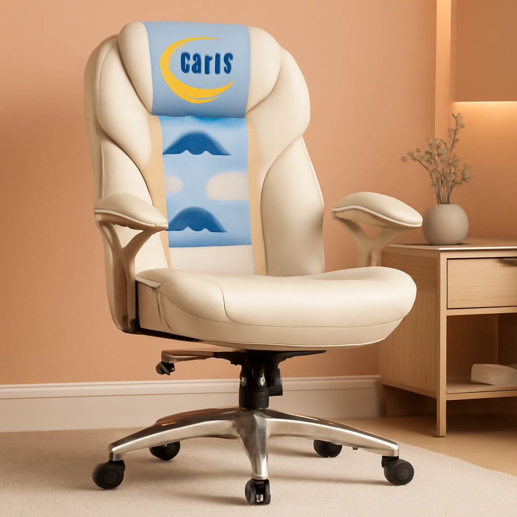 Ergonomic Office Chair With Lumbar Support And Motion Technology Ivory Leather