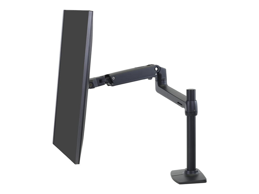 Ergotron - Mounting kit (articulating arm, tall pole, 2-piece desk clamp) - for monitor - aluminum - matte black -