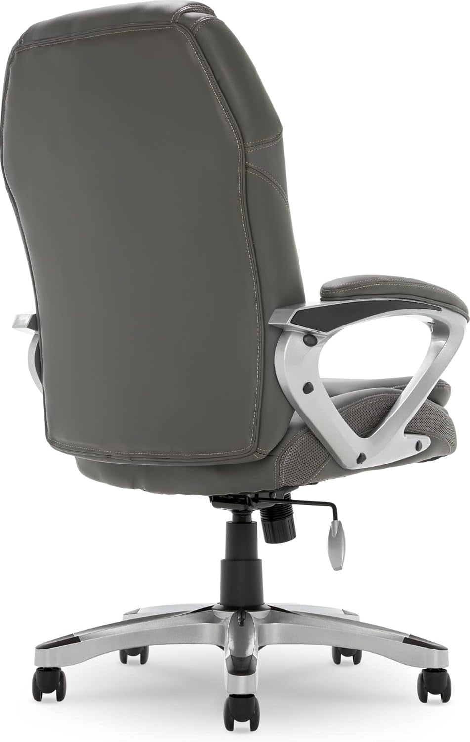 Executive Ergonomic Office Chair With Lumbar Support And Padded Arms Light Gray