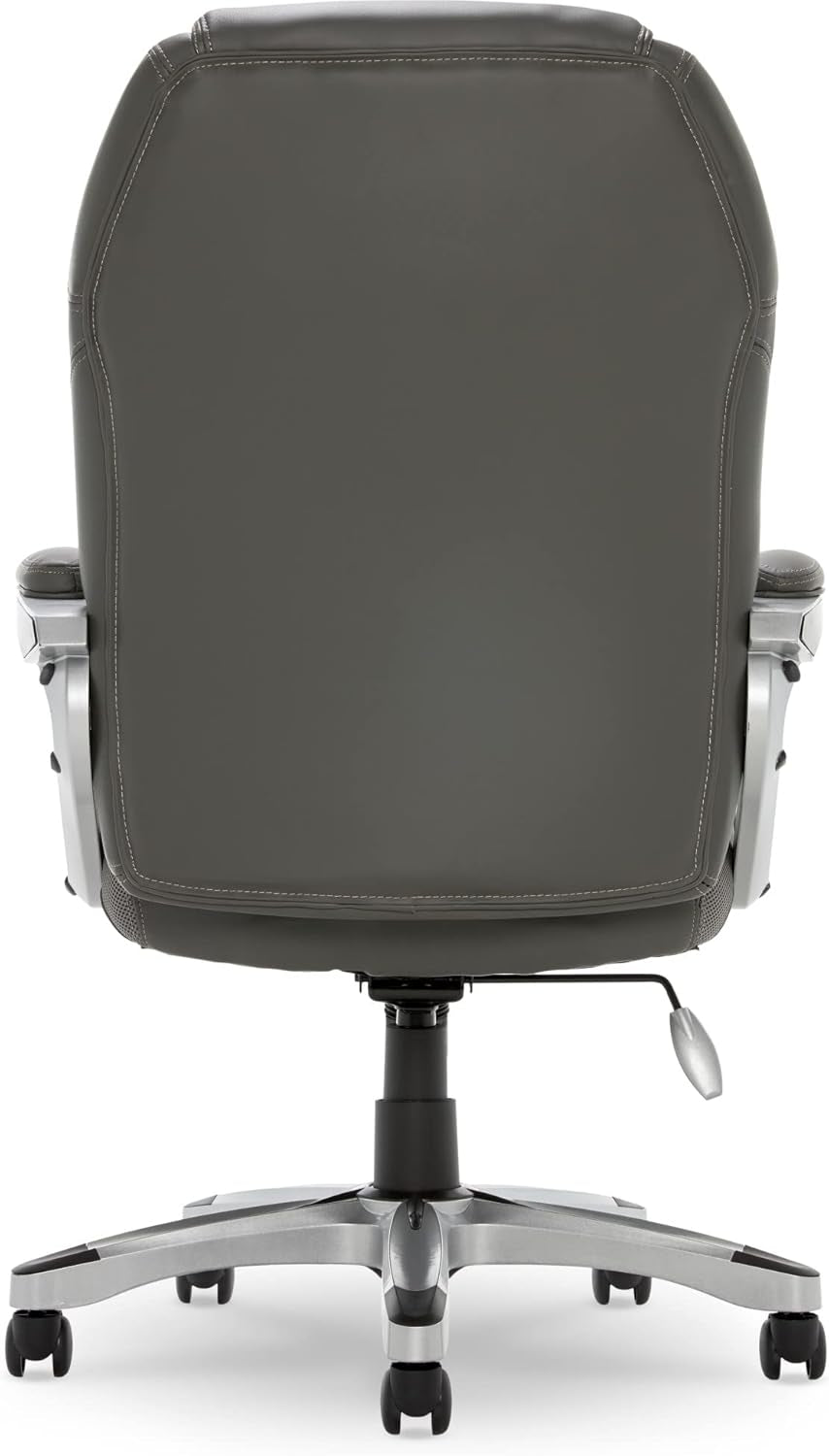 Executive Ergonomic Office Chair With Lumbar Support And Padded Arms Light Gray