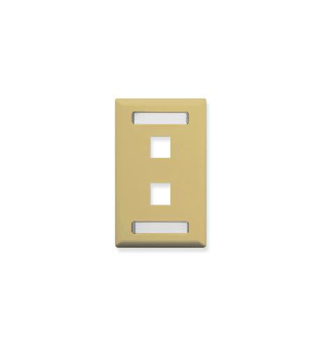 FACEPLATE- ID- 1-GANG- 2-PORT- IVORY ICC-IC107S02IV