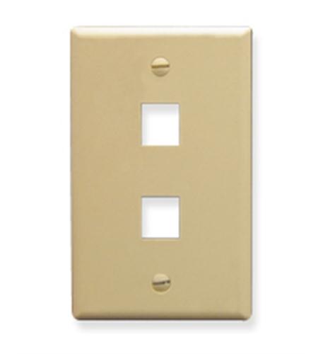 FACEPLATE- OVERSIZED- 2-PORT- IVORY ICC-IC107LF2IV