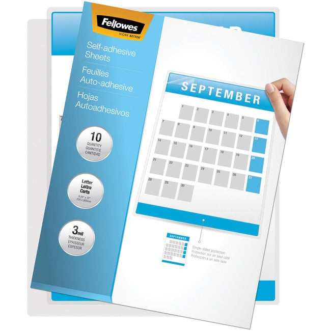 FELLOWES Self Adhesive Laminating Sheets - Letter Size 3mil Document Protection | FELLOWES 5221501