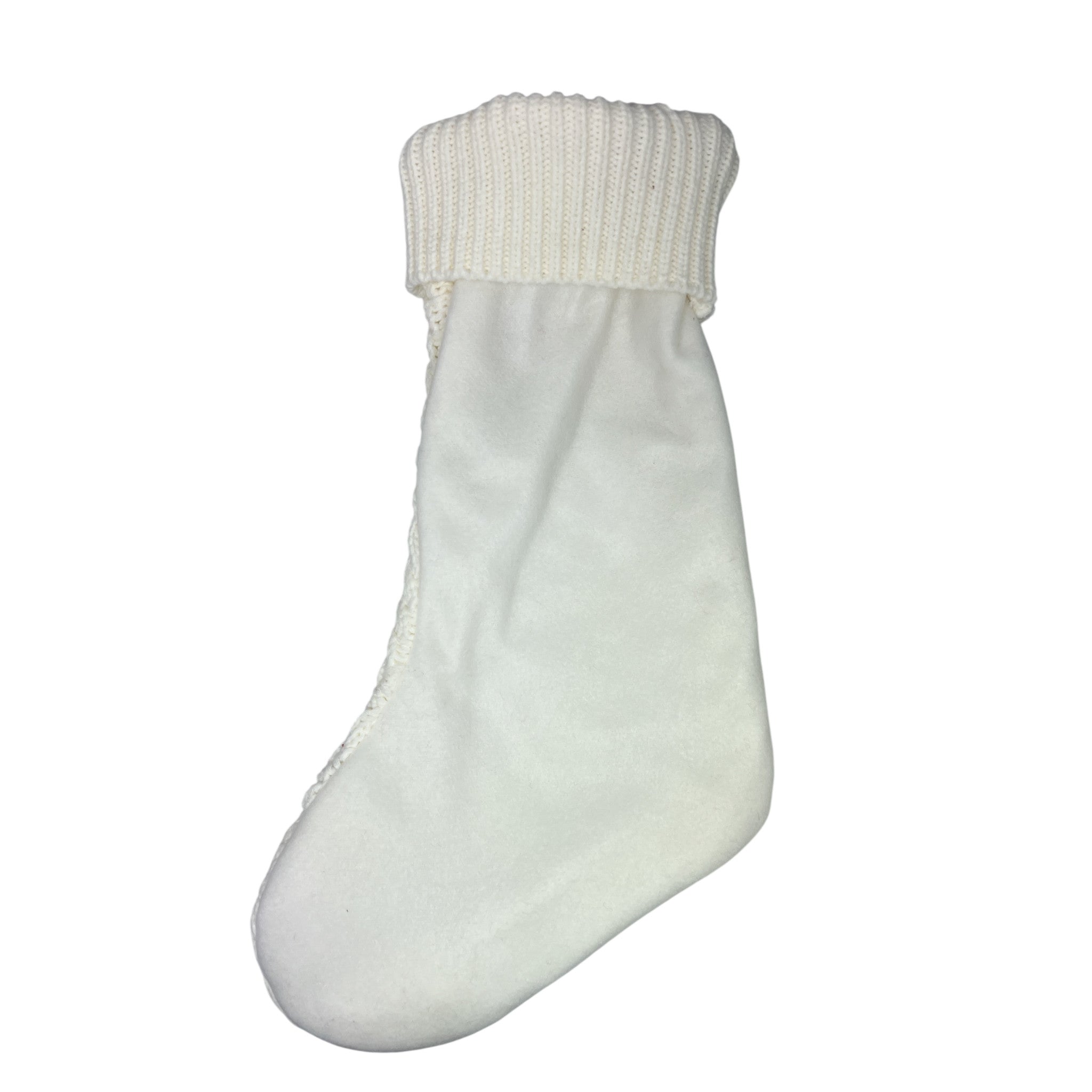 Fabric Knit Stocking White With JoyTag