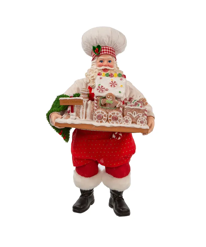 Fabriche Gingerbread Chef Santa - 11 Inch