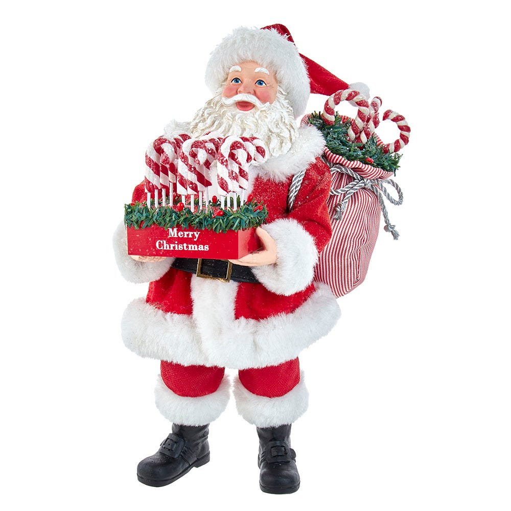 Fabriche Santa With Candy Cane Tray