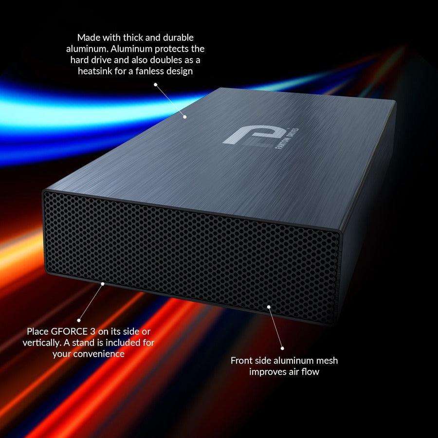 Fantom Drives 18TB External Hard Drive - GFORCE 3 - USB 3, Aluminum, Black, GF3B18000U