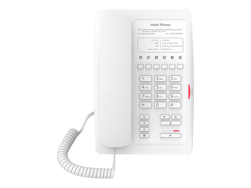 Fanvil H3 - VoIP phone - SIP, SIP v2 over TCP, SIP v2 over UDP, SIP v2 over TLS, RTCP, RTP, SRTP - 2 lines - white FANVIL-H3-WHITE