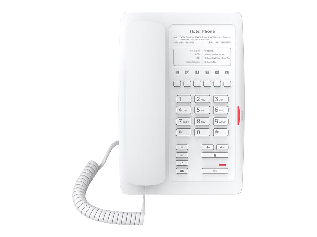 Fanvil H3W - VoIP phone - SIP, SIP v2 over TCP, SIP v2 over UDP, SIP v2 over TLS, RTCP, RTP, SRTP - 2 lines - white FANVIL-H3W-WHITE