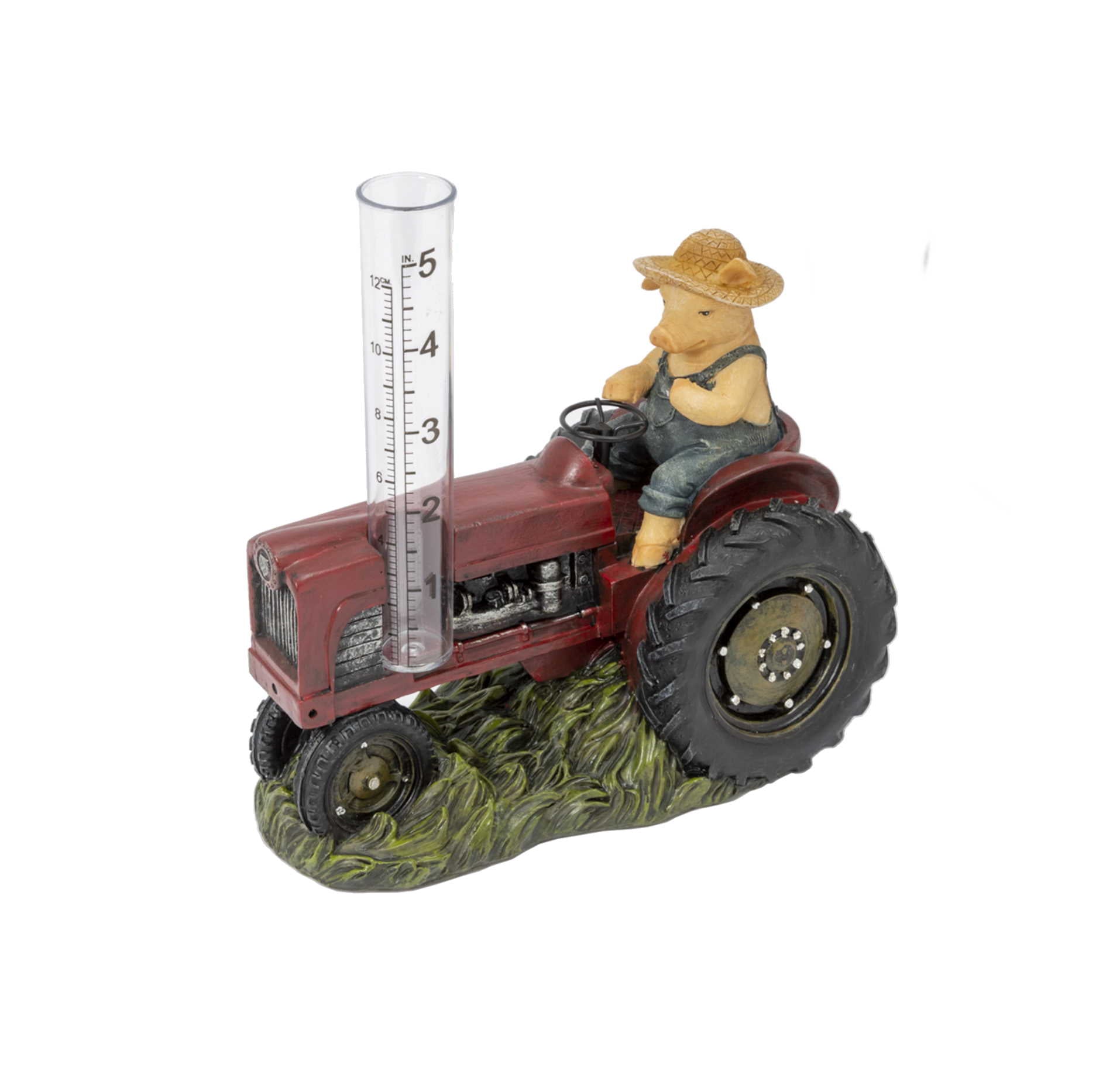 Farmland Tractor Rain Gauge - Pig