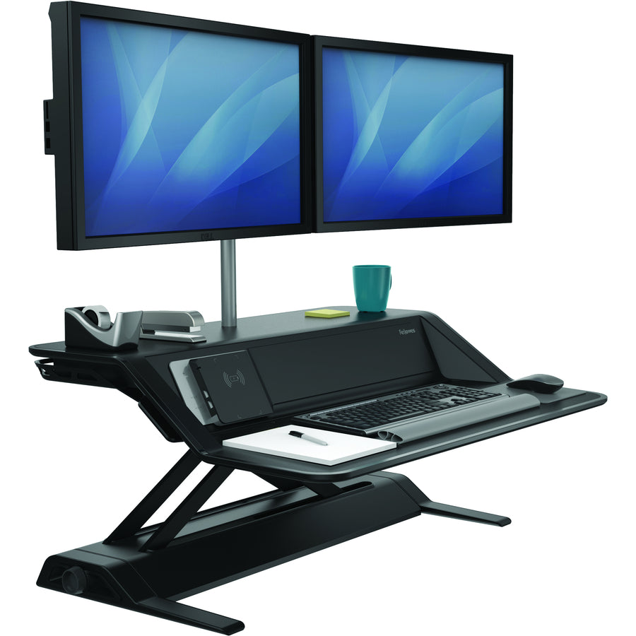 Fellowes Lotus&trade; DX Sit-Stand Workstation - Black 8080301