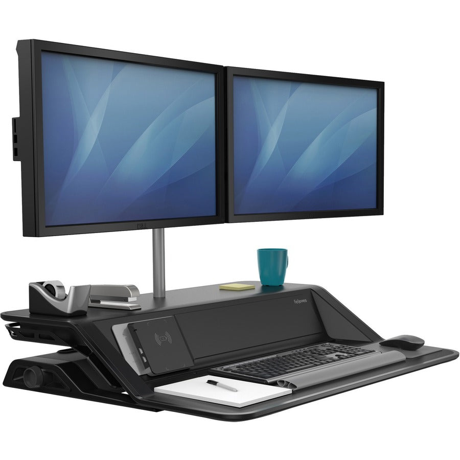 Fellowes Lotus&trade; DX Sit-Stand Workstation - Black 8080301
