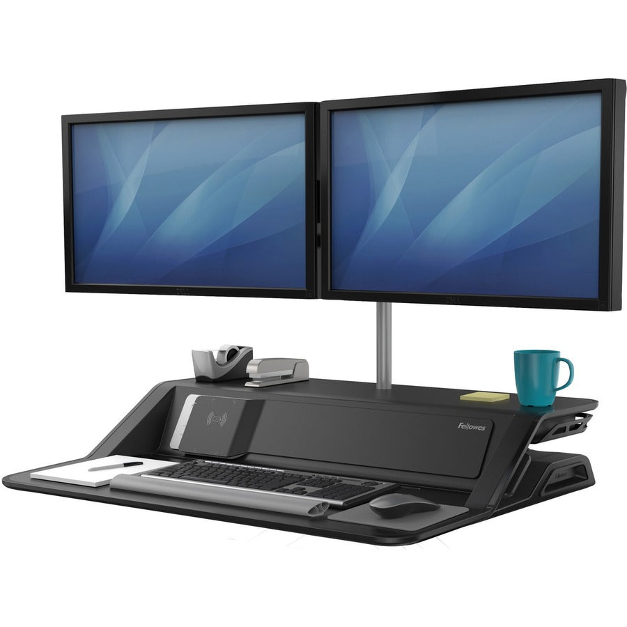 Fellowes Lotus&trade; DX Sit-Stand Workstation - Black 8080301