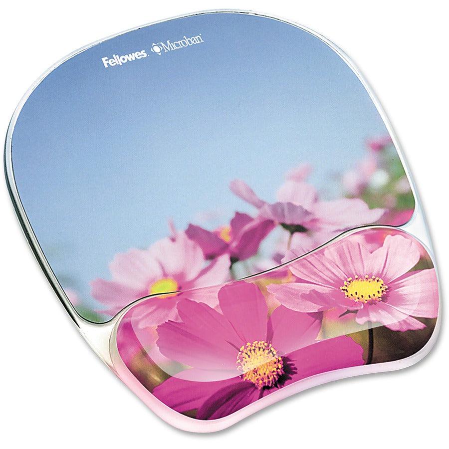 Fellowes Photo Gel Mouse Pad with Wrist Rest and Microban Protection 9179001